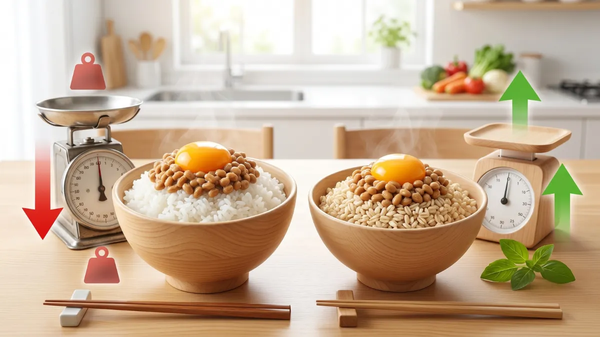 納豆卵かけご飯は太る